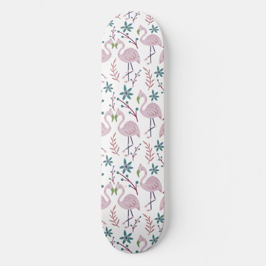 Skateboard Motif rose flamingo sans couture sur arrière - pla (Recto)