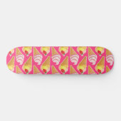 Skateboard Motif rose Kawaii avec crème glacée aux fraises (Horz)