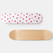Skateboard Motif rose mignon de coeur d'amour (Horz)