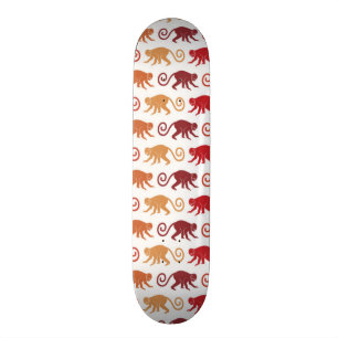 Skateboard Motif rouge de singes
