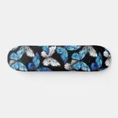 Skateboard Motif sans couleur foncée avec papillons bleus Mor (Horz)
