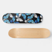 Skateboard Motif sans couleur foncée avec papillons bleus Mor (Horz)