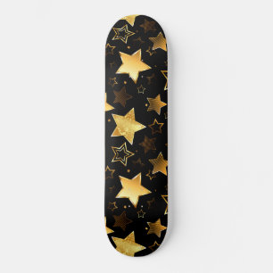 Skateboard Motif sans couture avec des étoiles dorées