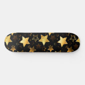 Skateboard Motif sans couture avec étoiles d'or (Horz)