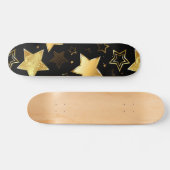Skateboard Motif sans couture avec étoiles d'or (Horz)