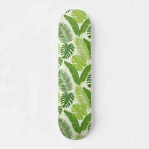 Skateboard Motif sans couture de feuilles tropicales & Monste