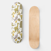 Skateboard Motif sans couture Giraffe jaune blanc arrière - p (Recto)