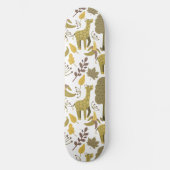 Skateboard Motif sans couture Giraffe jaune blanc arrière - p (Recto)