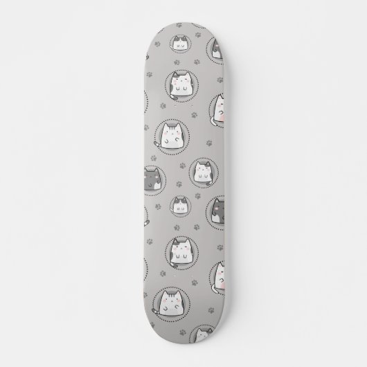 Skateboard Motif sans joint Cute Kawaii Chats Paw (Devant)