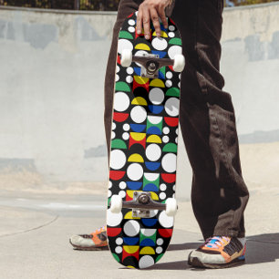 Skateboard Motif scandinave noir du Bauhaus du milieu du sièc