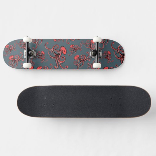 Skateboard Motif sournois de poulpe (Horz)