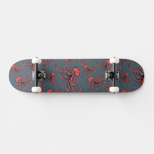 Skateboard Motif sournois de poulpe (Horz)