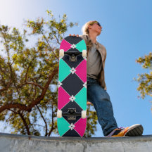 Motif Synthwave Cyberpunk Fuchsia Turquoise