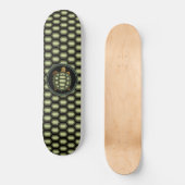 Skateboard Motif tortue et coquille en vert et noir (Recto)