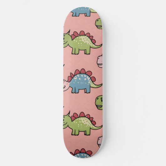 Skateboard Motif transparent de dinosaure mignon (Recto)