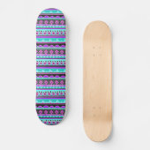 Skateboard Motif tribal bleu et pourpre lumineux (Recto)