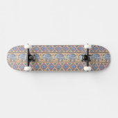 Skateboard Motif tribal d'éléphant ethnique bleu (Horz)