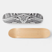 Skateboard Motif tribal géométrique moderne noir et blanc (Horz)