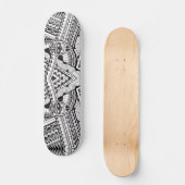 Skateboard Motif tribal géométrique moderne noir et blanc (Recto)