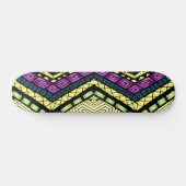 Skateboard Motif tribal jaune violet moderne (Horz)