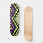 Skateboard Motif tribal jaune violet moderne (Recto)