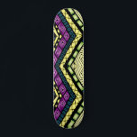 Skateboard Motif tribal jaune violet moderne<br><div class="desc">Ce design élégant présente un motif tribal dans un violet moderne et un jaune doux. #tribal #moderne #chic #stylish #motif #girly #feminine #ethnie #violet #jaune #élégance #tendance #fun #cool #skateboard #skateboard #skateboarder #sports #extérieur #équipement sportif #cadeaux #giftsforher</div>