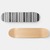 Skateboard Motif tribal noir et blanc (Horz)