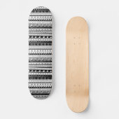 Skateboard Motif tribal noir et blanc (Recto)