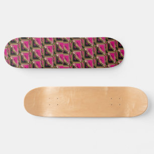 Skateboard Motif tribal rose et noir