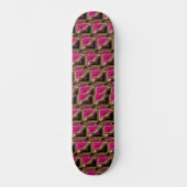 Skateboard Motif tribal rose et noir (Recto)