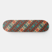 Skateboard Motif Tribal Sud-Ouest Turquoise Terracotta (Horz)