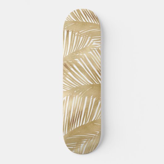 Skateboard Motif Tropical de feuille d'or moderne (Recto)