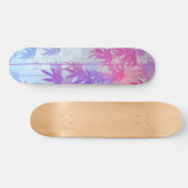 Skateboard Motif tropical de palmier d'aquarelle rose (Horz)