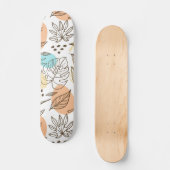 Skateboard Motif tropical d'été dessiné à la main (Recto)