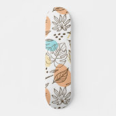 Skateboard Motif tropical d'été dessiné à la main (Devant)