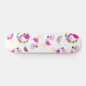 Skateboard Motif tropical, Flamants roses, pastèques, Fleurs (Horz)