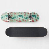 Skateboard Motif turquoise 2 d'hippocampe (Horz)