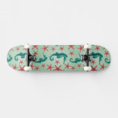 Skateboard Motif turquoise 2 d'hippocampe (Horz)