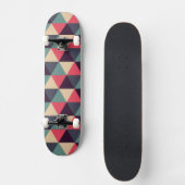Skateboard Motif turquoise et rose de triangle (Recto)