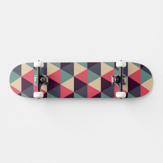 Skateboard Motif turquoise et rose de triangle (Horz)