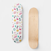 Skateboard Motif turquoise rose de plage d'été (Recto)