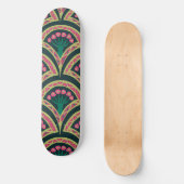 Skateboard motif vert en forme de coque (Recto)