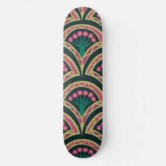 Skateboard motif vert en forme de coque (Recto)