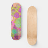 Skateboard Motif violet chic à papillon or Turquoise (Recto)