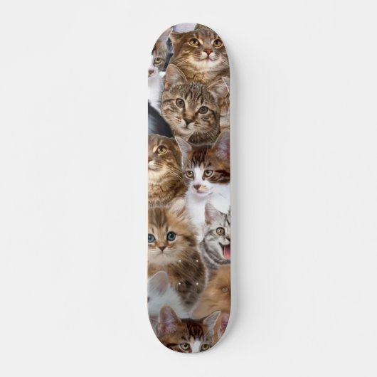 Skateboard Motif Visages de chat (Devant)