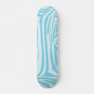 Skateboard Motif Zèbre Bleu