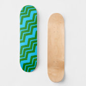 Skateboard Motif zigzag chevron bleu vert (Recto)
