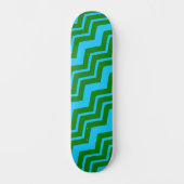 Skateboard Motif zigzag chevron bleu vert (Recto)