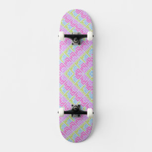 Skateboard Motifs de graffiti géométriques de fille colorés m
