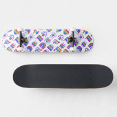Skateboard Motifs d'icônes arc-en-ciel colorés (Horz)